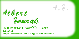 albert hamrak business card